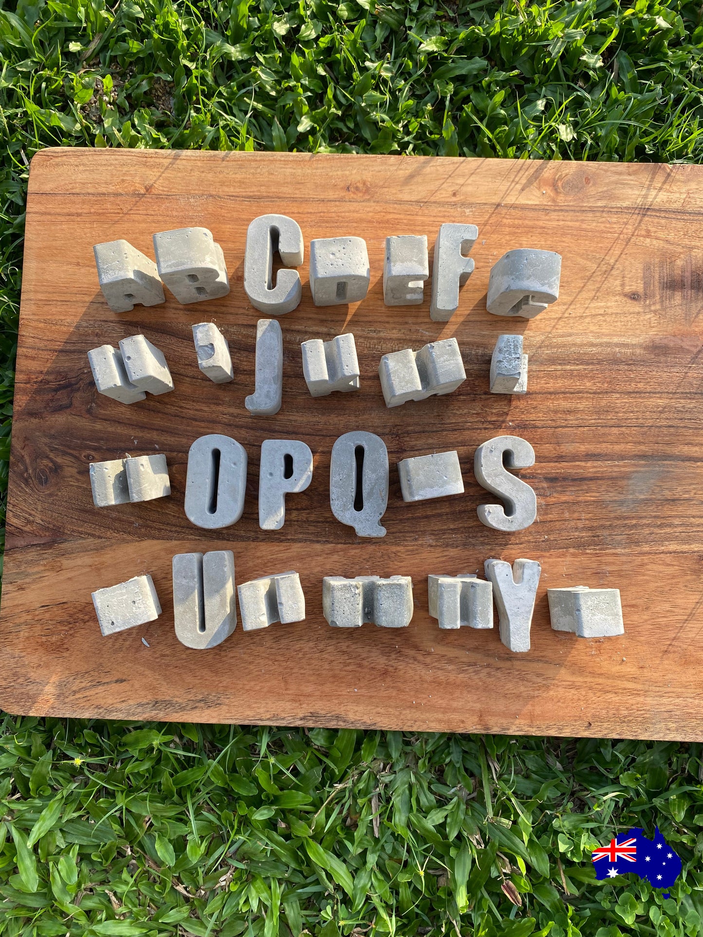 Letter Alphabet Rustic Aussie Handmade Concrete