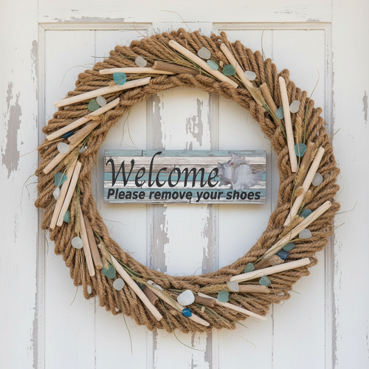 Welcome Please Remove Your Shoes Shell Sign | Aussie Made