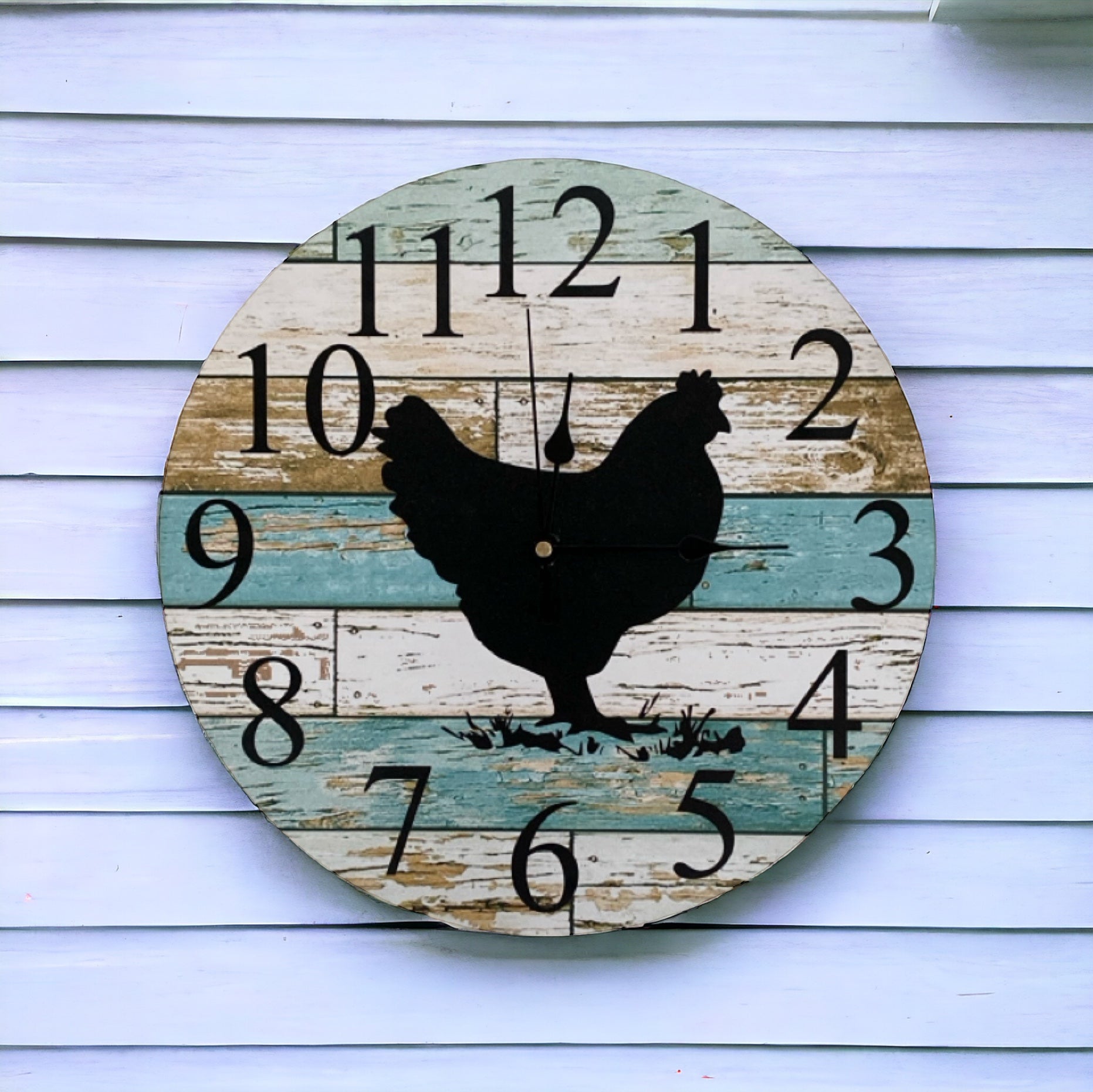Clock Wall Farmhouse Chicken Aussie Made - The Renmy Store Homewares & Gifts 