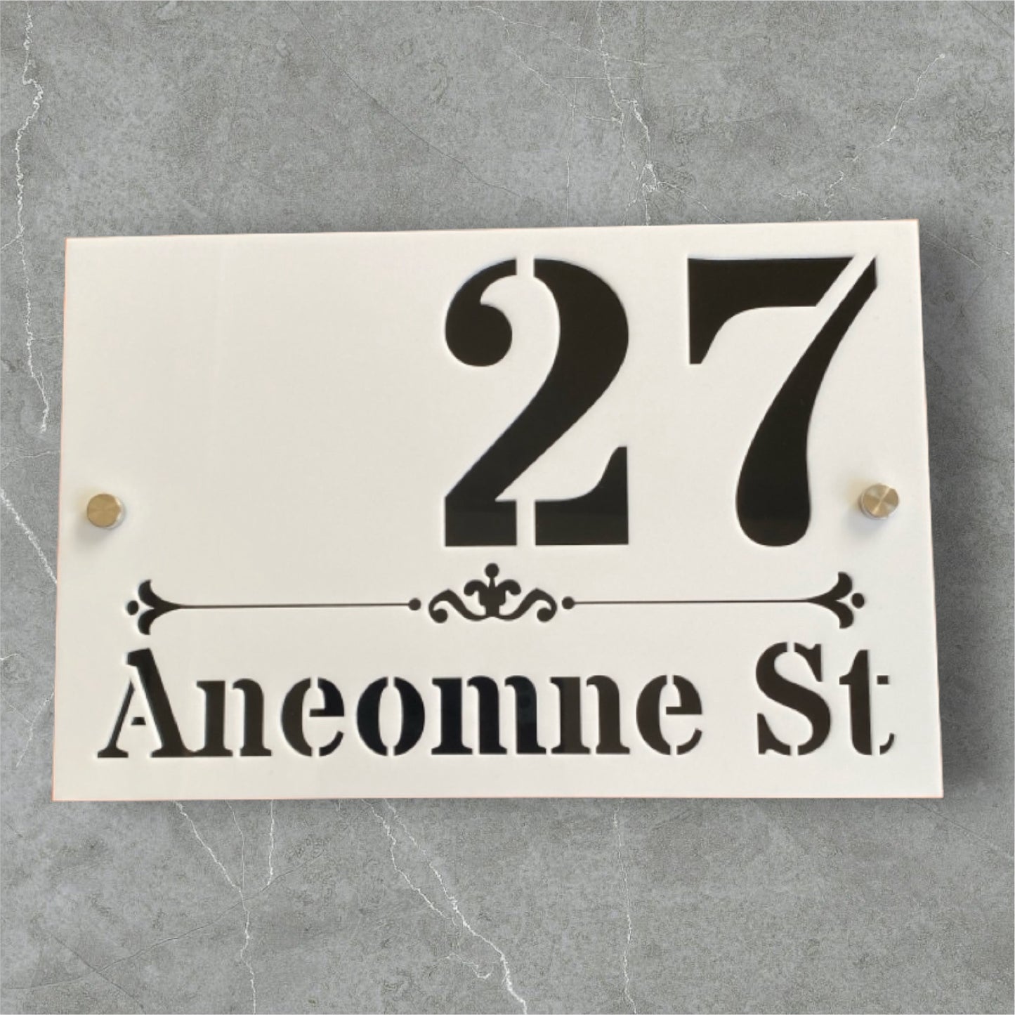 Personalised Street Number Address Letter Box White House Custom Classic Sign - The Renmy Store Homewares & Gifts 