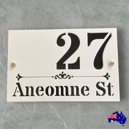 Personalised Street Number Address Letter Box White House Custom Classic Sign - The Renmy Store Homewares & Gifts 