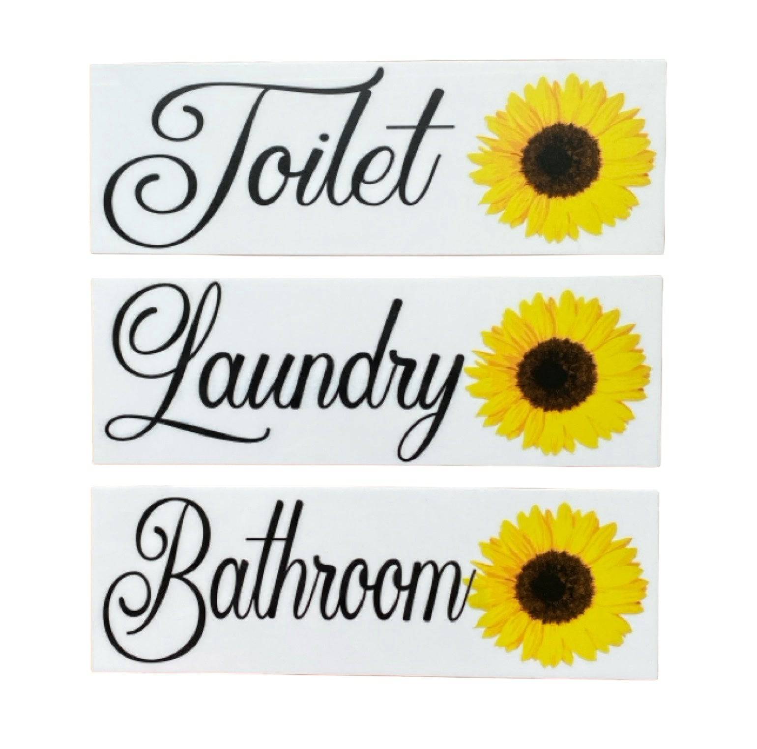 Sunflower Door Room Sign Toilet Laundry Bathroom - The Renmy Store Homewares & Gifts 