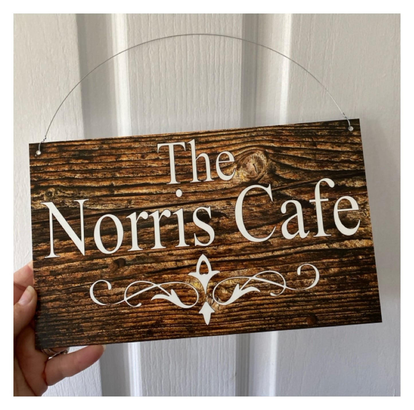 Custom Personalised Dark Wood Look Sign
