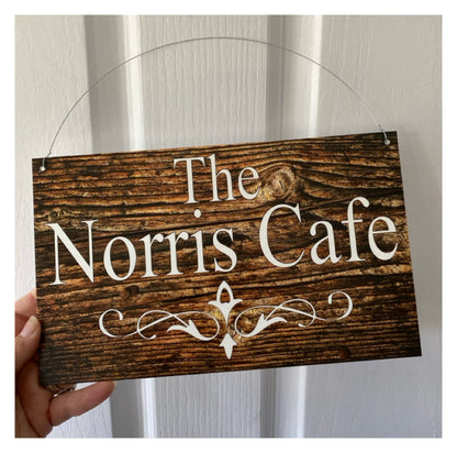 Custom Personalised Dark Wood Look Sign