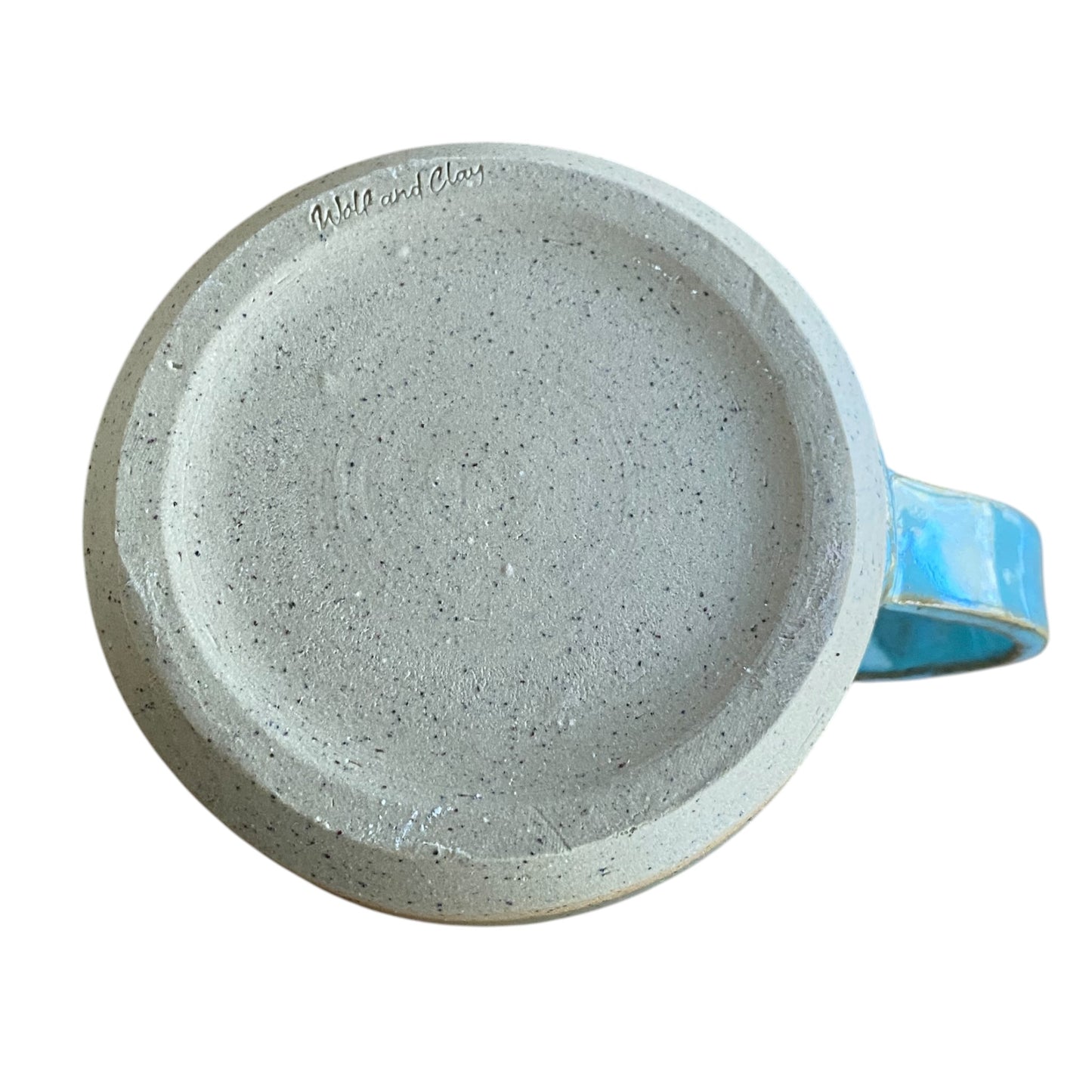 Handmade Whale Tail Aqua Gold Ceramic Mug | Aussie Made Wolf and Clay Coastal Gift