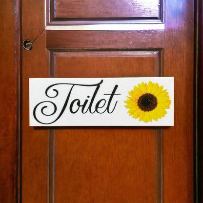 Sunflower Door Room Sign Toilet Laundry Bathroom - The Renmy Store Homewares & Gifts 