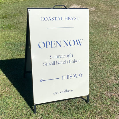 A-Frame Double-Sided Custom Personalised Metal Sign 600x900mm (60x90cm) | Australian Made Business Signage