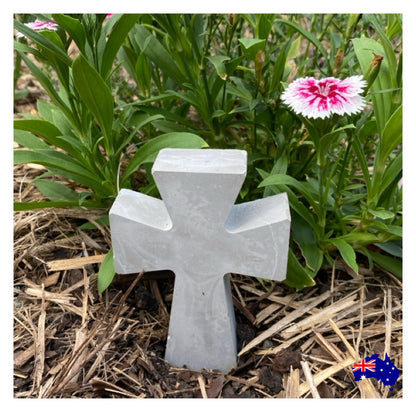Cross Standing Aussie Handmade Concrete Decor