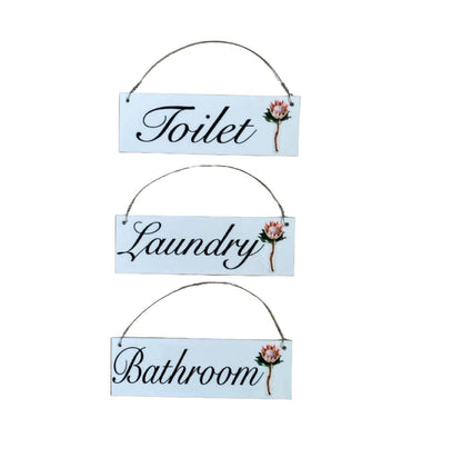 Protea Toilet Laundry Bathroom Door Sign - The Renmy Store Homewares & Gifts 