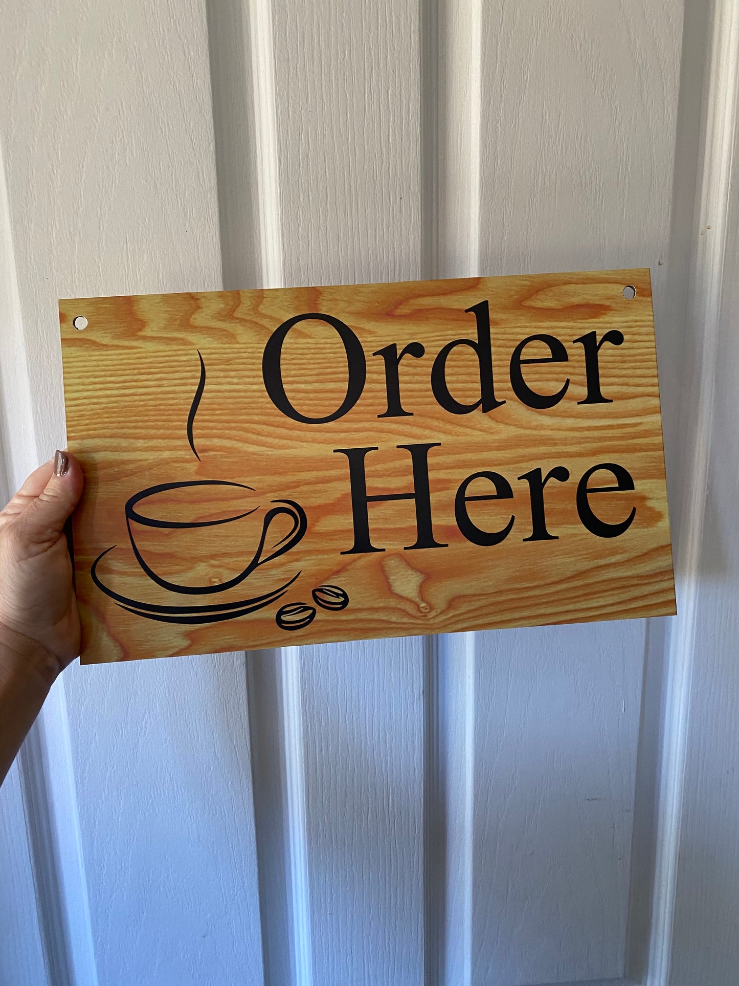 Coffee Cafe Rustic Custom Sign | Personalised Wording Acrylic Signage Australia