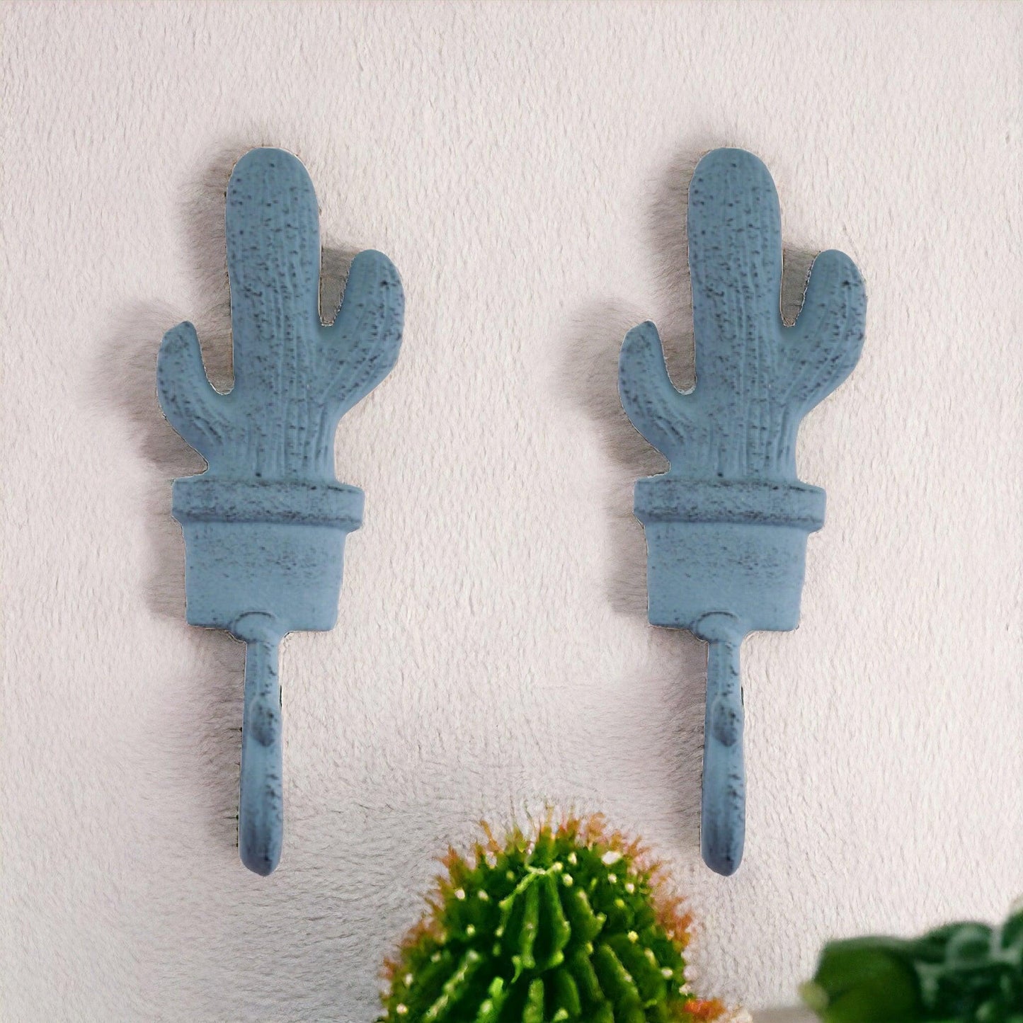 Hook Cactus Blue Set of 2 - The Renmy Store Homewares & Gifts 