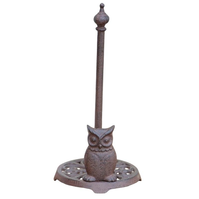 Paper Towel Holder Bird Owl Cast Iron - The Renmy Store Homewares & Gifts 