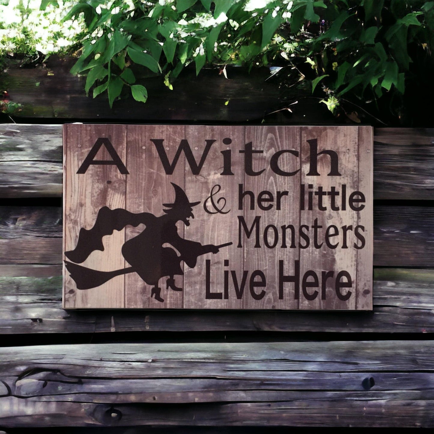 Witch Her Little Monsters Live Here Sign - The Renmy Store Homewares & Gifts 