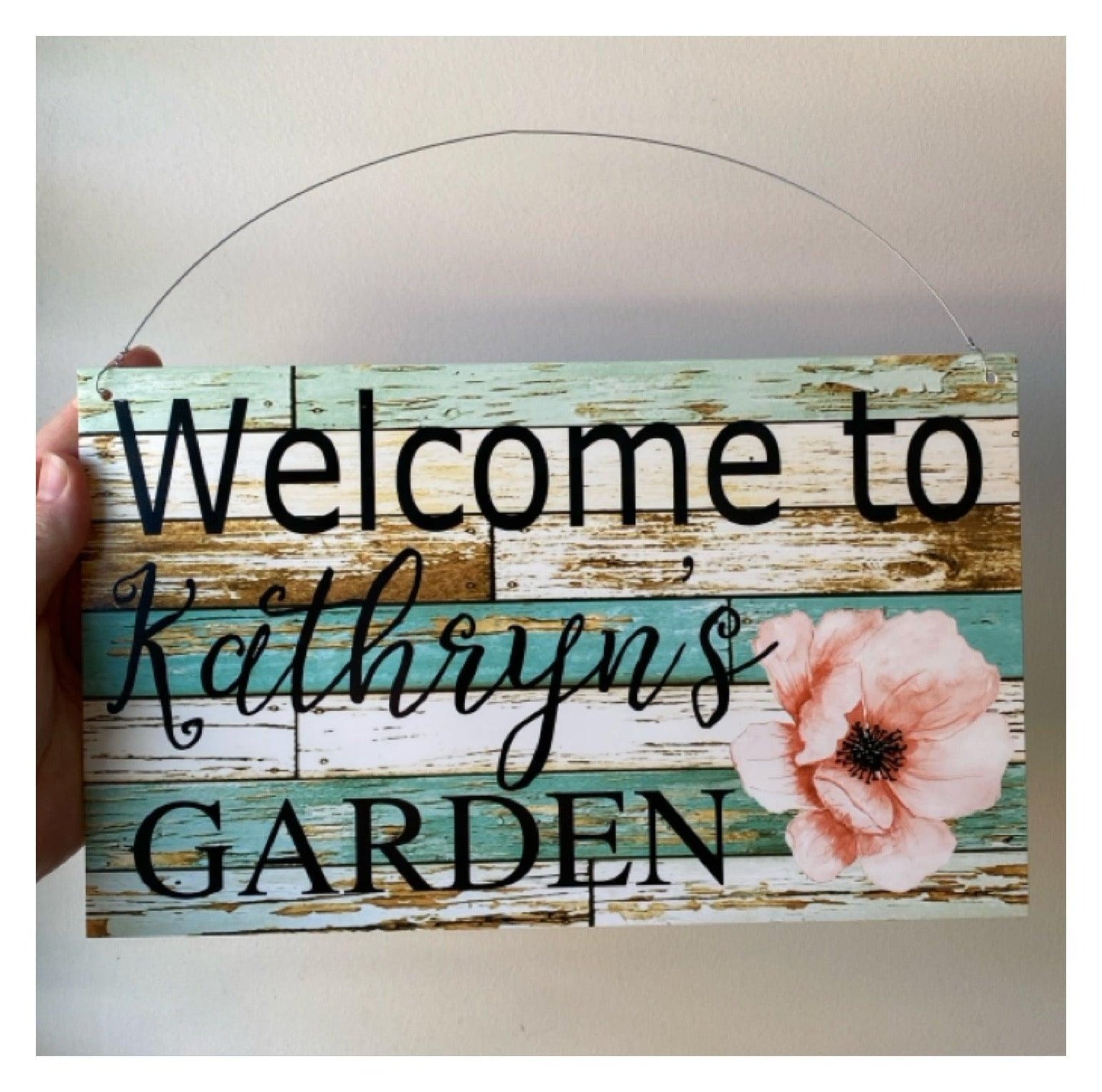 Welcome Garden Custom Personalised Sign Flower