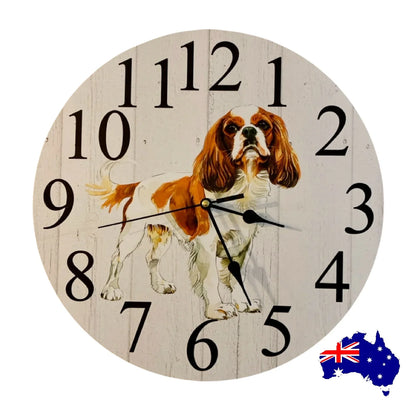 Clock Wall Dog Cavalier King Charles Spaniel 30cm 60cm Aussie Made