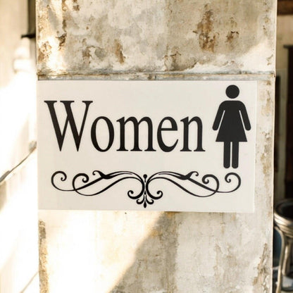 Toilet Door Women Men Vintage Scroll Sign - The Renmy Store Homewares & Gifts 