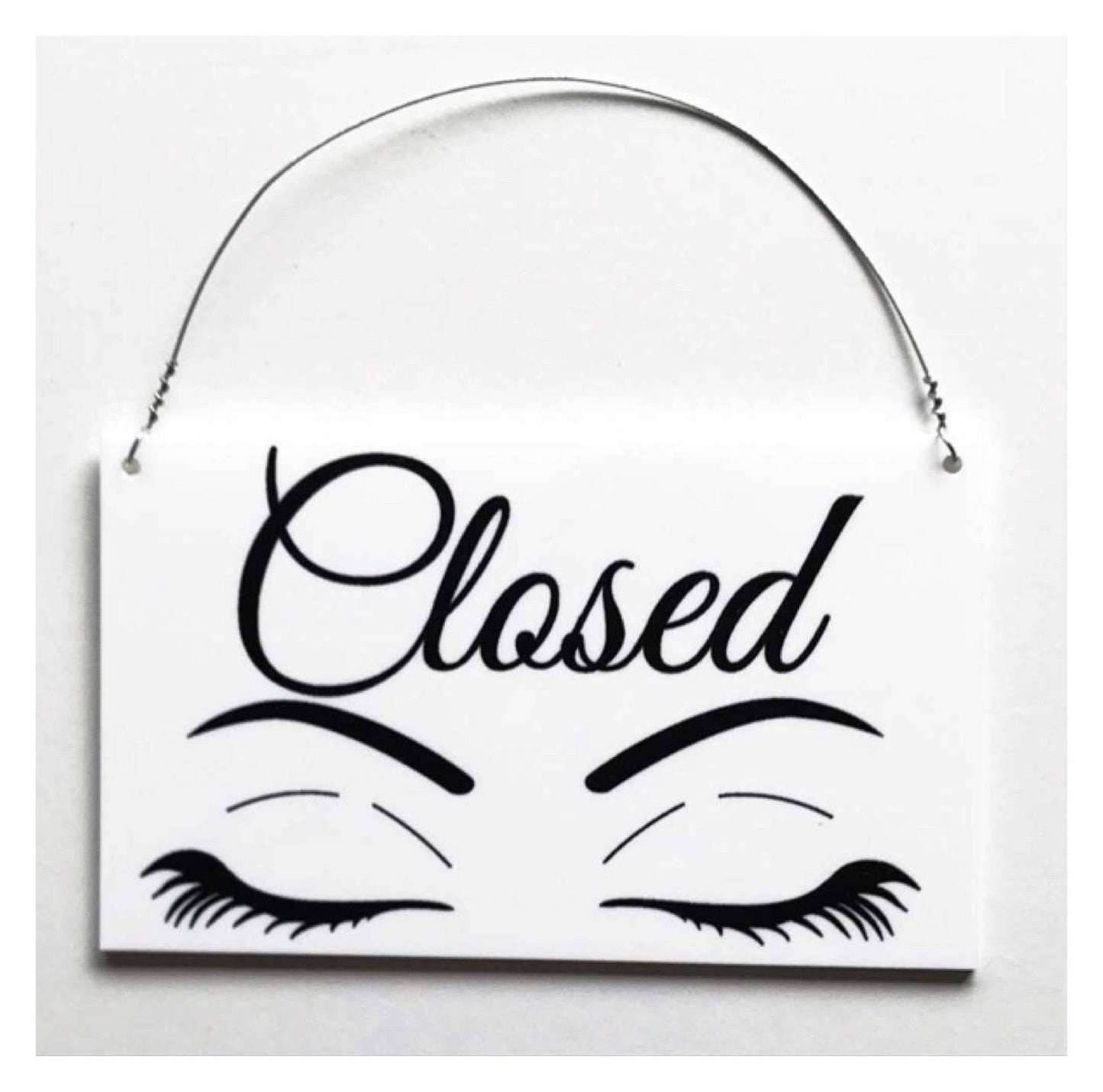 Open Closed Eyes Eyelashes Beauty Shop Hanging Sign - The Renmy Store Homewares & Gifts 