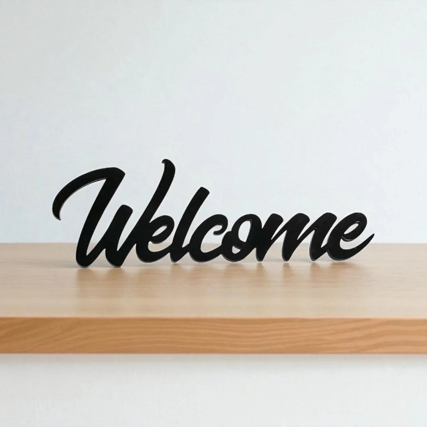 Welcome Word Entrance Acrylic Wall Art Vintage Black White