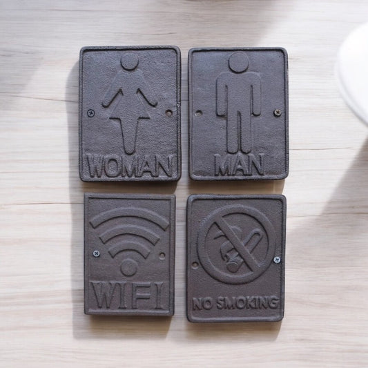 Women Man WIFI No Smoking Wall Cast Iron Sign