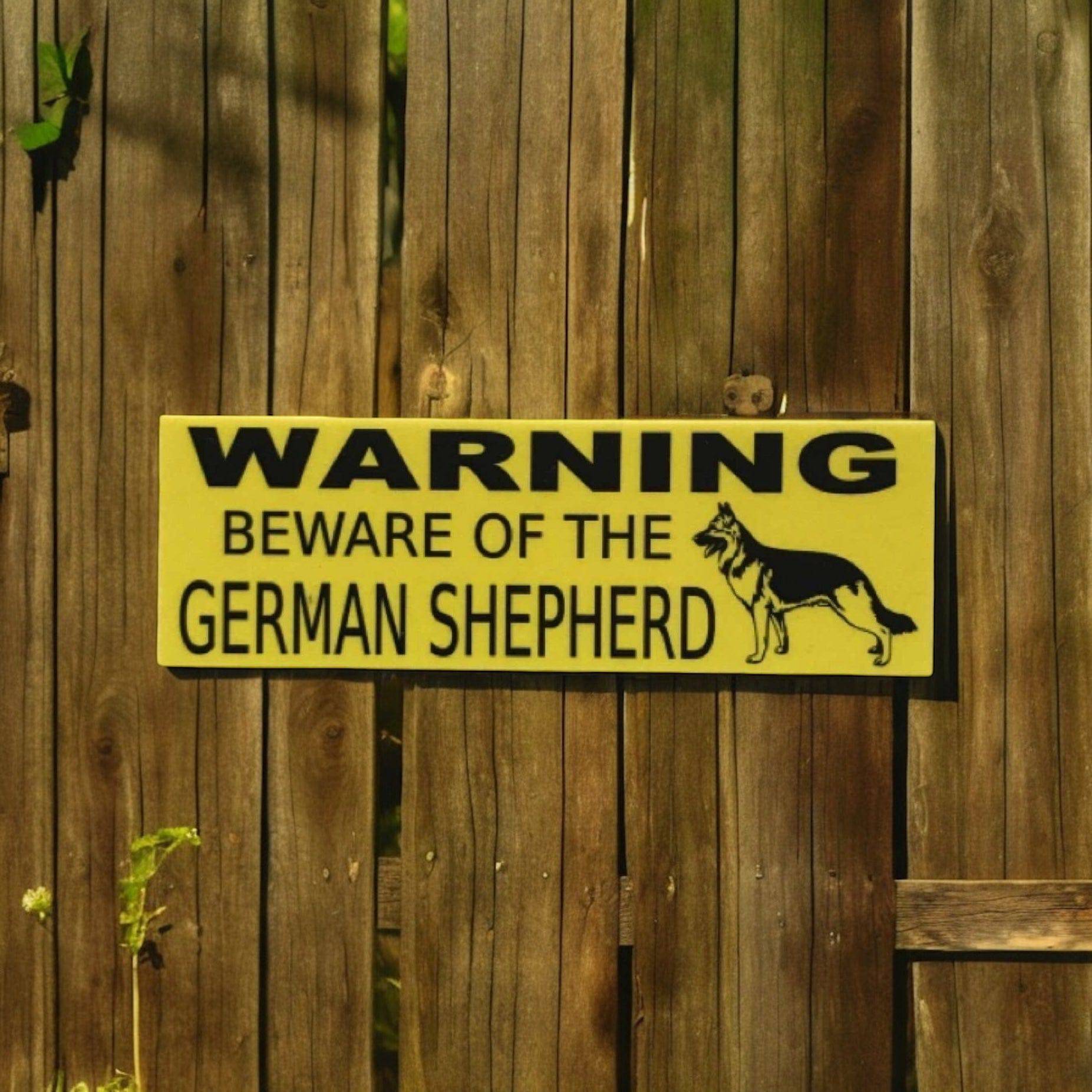 Warning Beware Of The German Shepherd Dog Sign - The Renmy Store Homewares & Gifts 