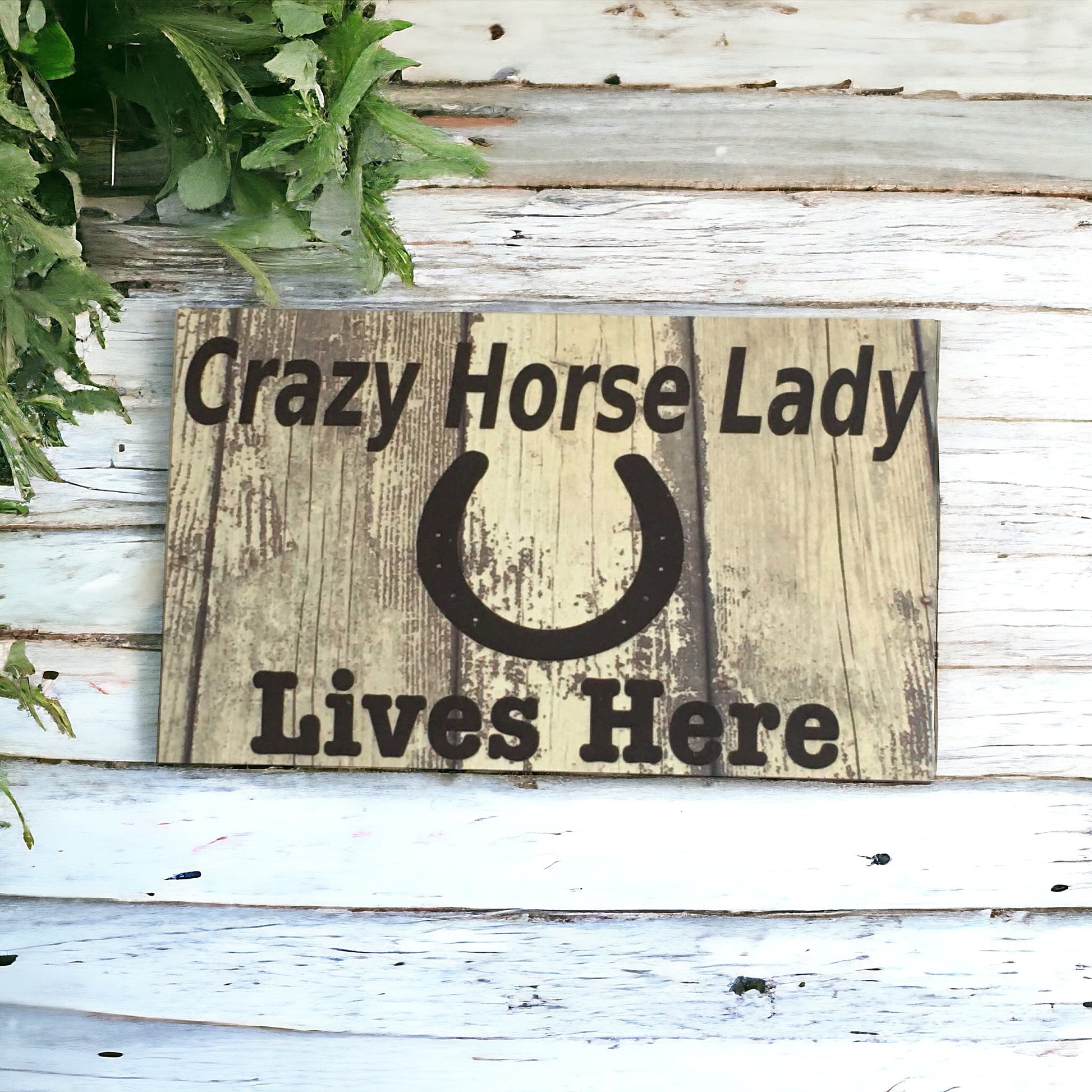 Crazy Horse Lady Lives Here Sign - The Renmy Store Homewares & Gifts 