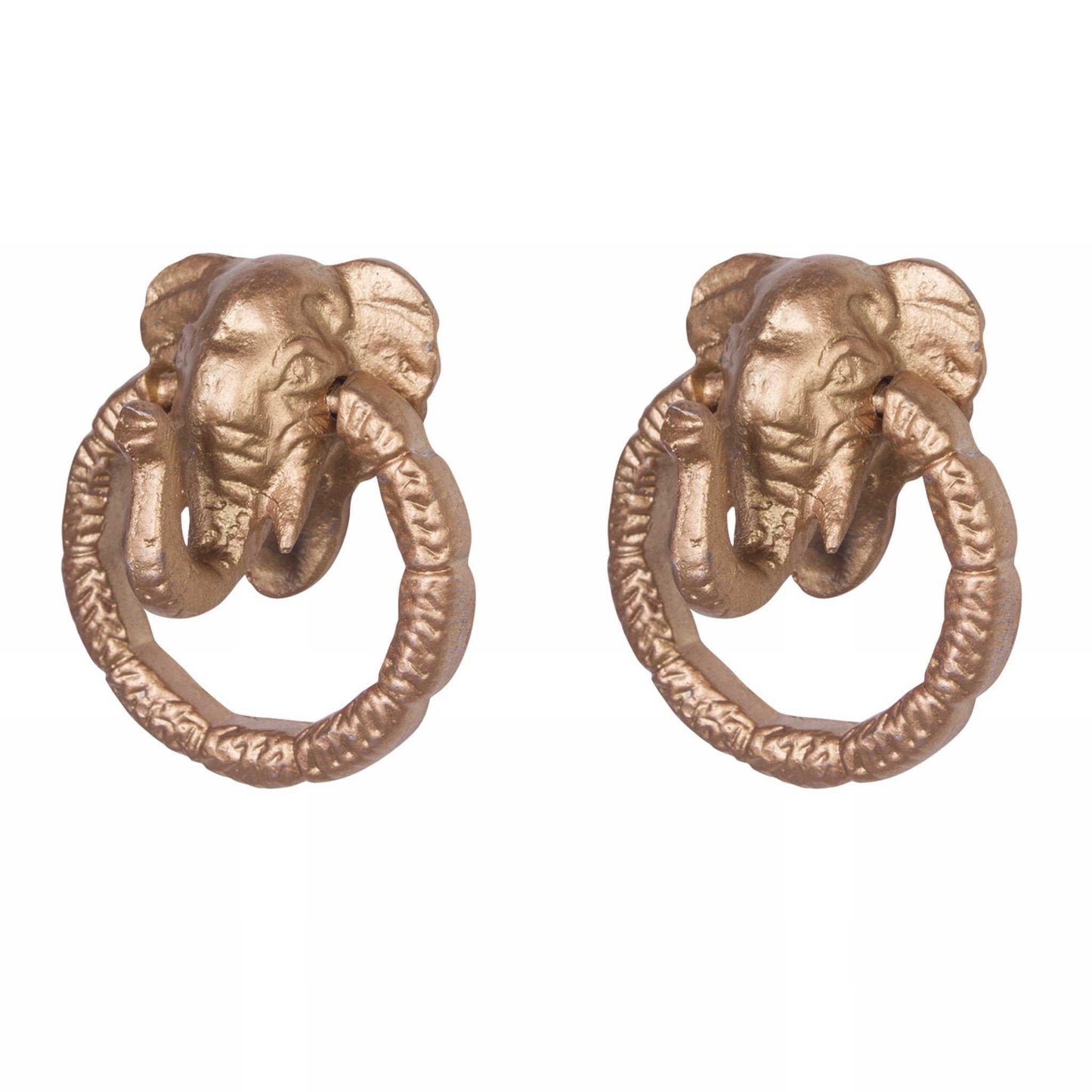 Knob Draw Pull Set x2 Gold Elephant - The Renmy Store Homewares & Gifts 