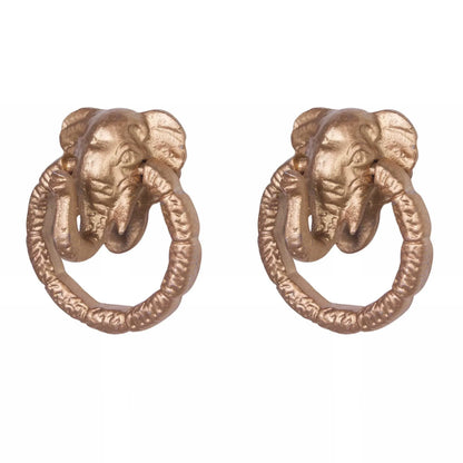 Knob Draw Pull Set x2 Gold Elephant - The Renmy Store Homewares & Gifts 