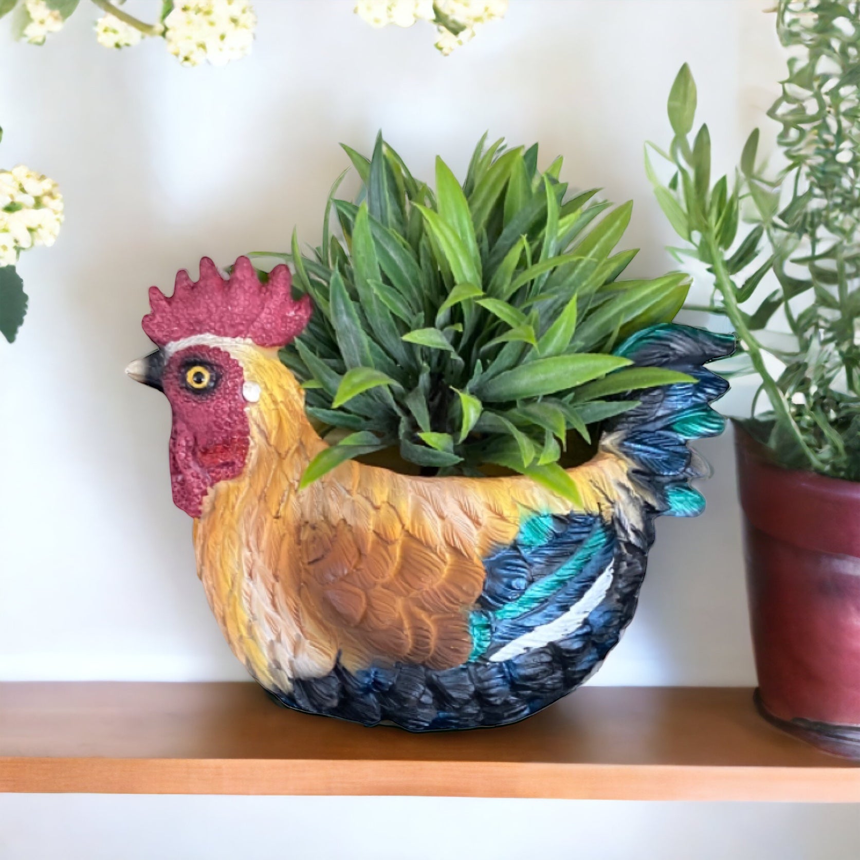 Plant Pot Planter Rooster Farmhouse - The Renmy Store Homewares & Gifts 