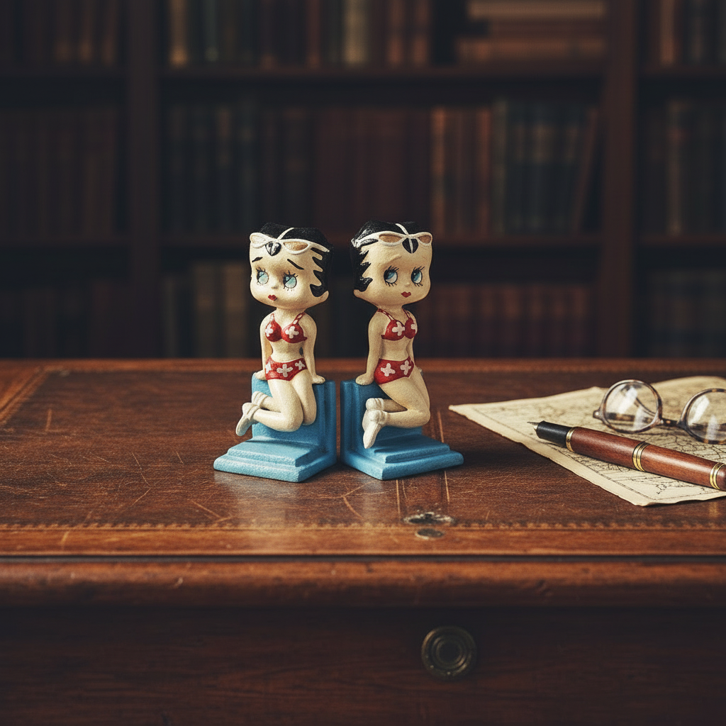 Bookend Book End Betty Boop Cartoon Vintage Cast Iron