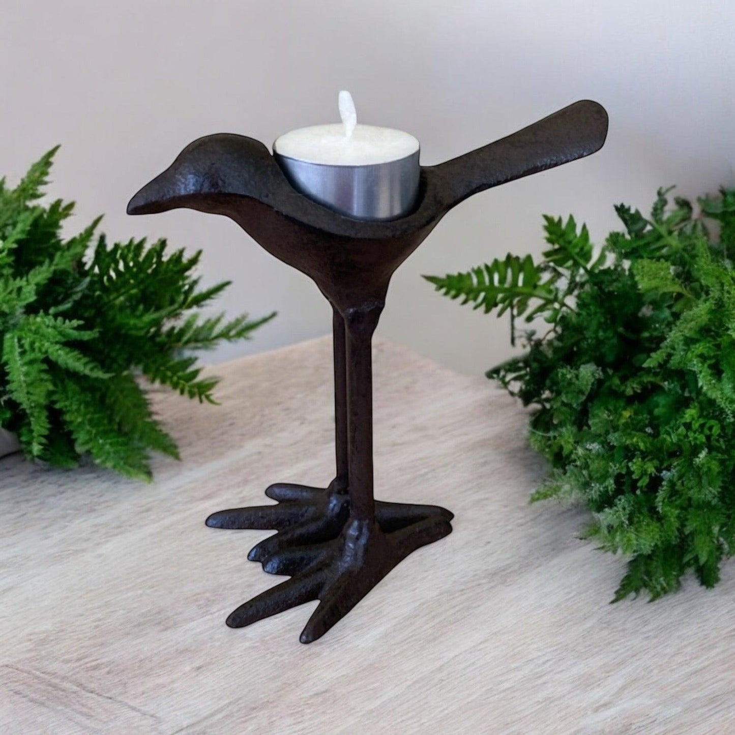 Candle Holder Bird Cast Iron Rustic - The Renmy Store Homewares & Gifts 