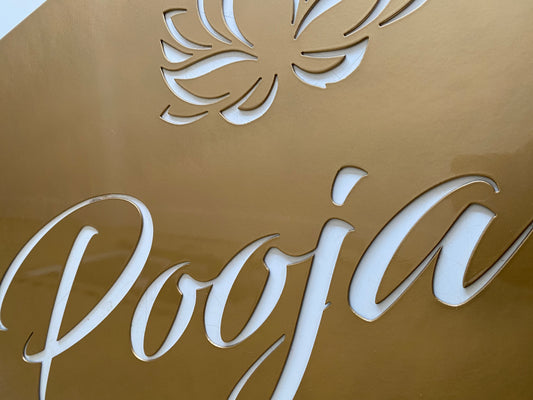 Lotus Custom Rusty Cor10 Gold Silver Steel Metal Sign