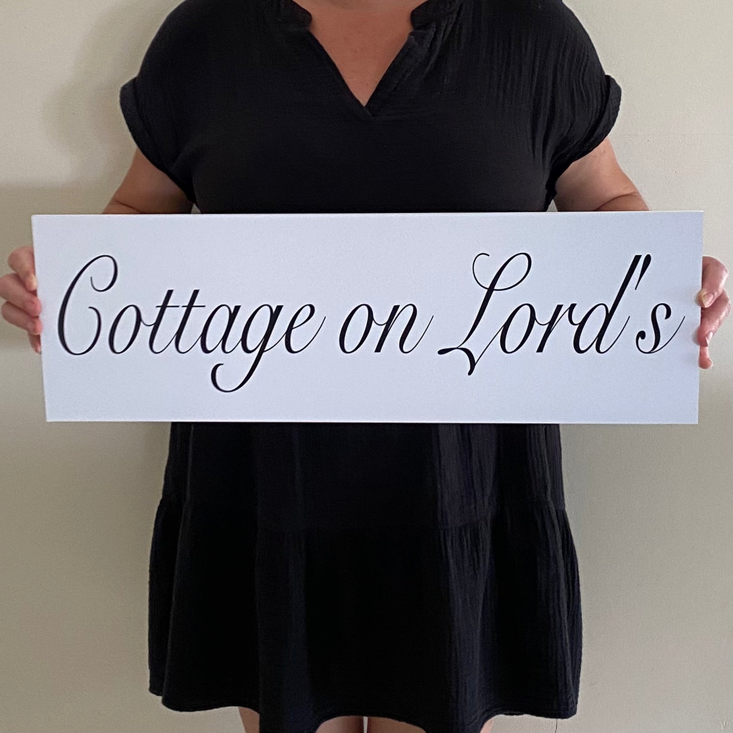 Cottage Custom Personalised French White Sign Aussie Made