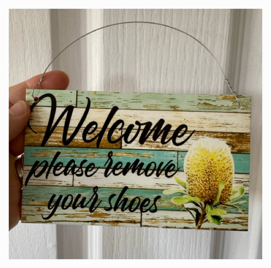 Banksia Flower Custom Personalised Blue Sign