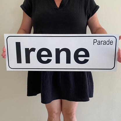 Custom Street White Sign - Personalised Black & White Signage - Australian Made