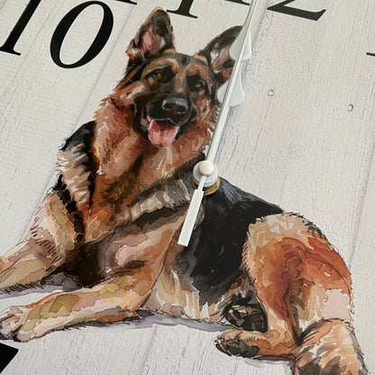 Clock Wall Dog German Shepherd Aussie Made | 30cm & 60cm Silent Wall Clock