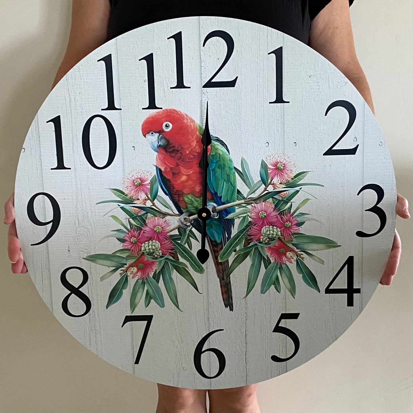 King Parrot Australian Bird Wall Clock | Aussie Made 30cm 60cm