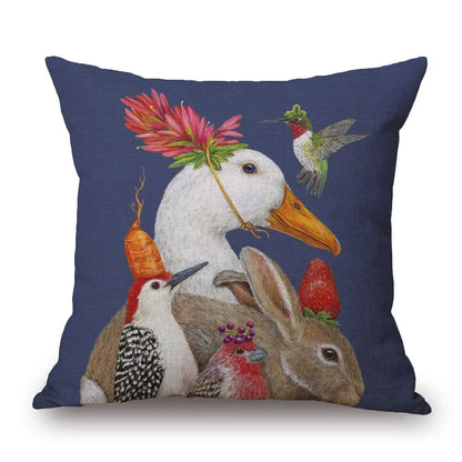 Animal Cushion Cover Squirrel Bird Bear Fox 45cm