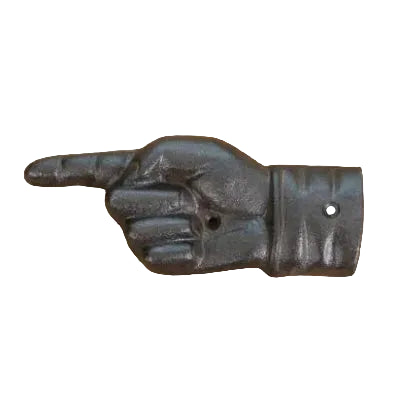 Vintage Cast Iron Pointing Finger Wall Sign | Left & Right Direction Decor
