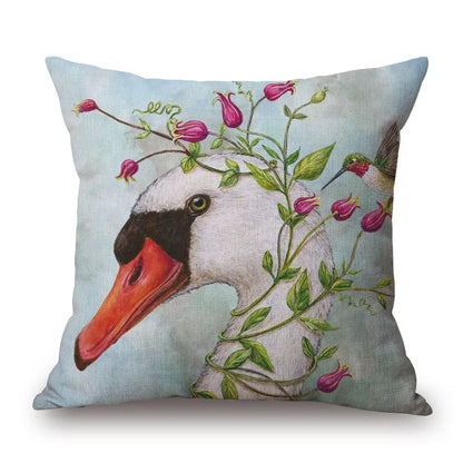 Animal Cushion Cover Squirrel Bird Bear Fox 45cm