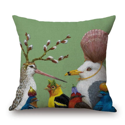 Animal Cushion Cover Squirrel Bird Bear Fox 45cm