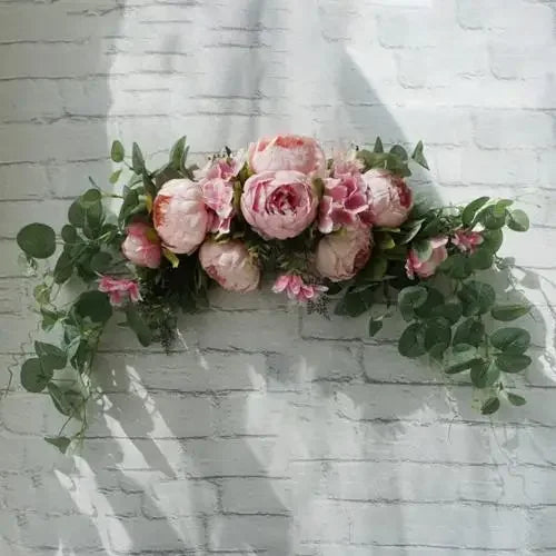 Wreath Pink Floral Artificial Door Home Decor