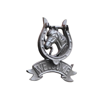 Door Knocker Welcome Horse Cast Iron