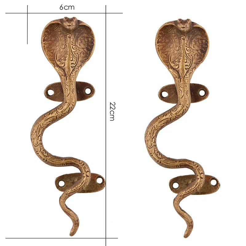Brass Snake Cobra Door Handle Cabinet Pull Bronze Antique