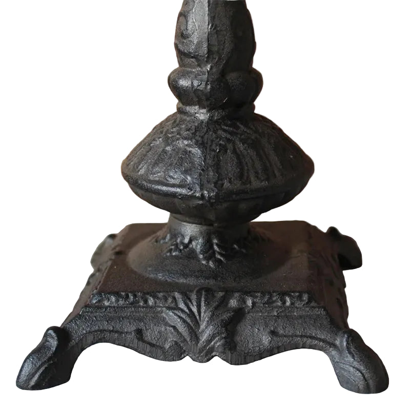 Antique Black Cast Iron Pillar Candle Holder | Tall European Baroque Candlestick | Handmade Home Decor