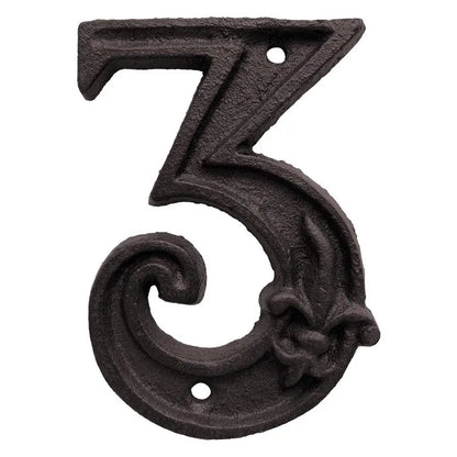 House Door Numbers French Provincial Fleur 1-10 Cast Iron