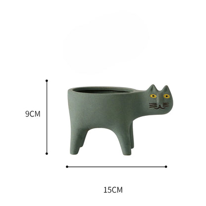 Pot Planter Garden Funky Coloured Cat Cats