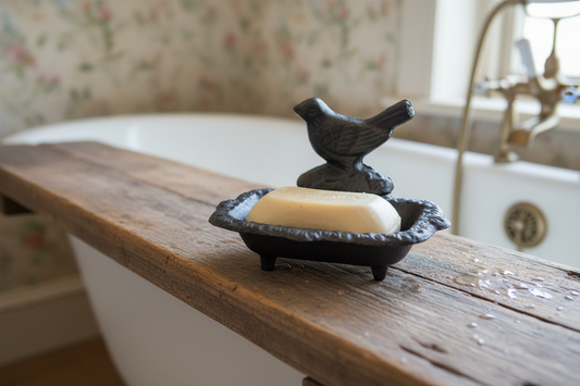 Cast Iron Bird Soap Dish - Rustic Bathroom Decor