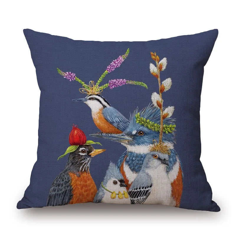 Animal Cushion Cover Squirrel Bird Bear Fox 45cm