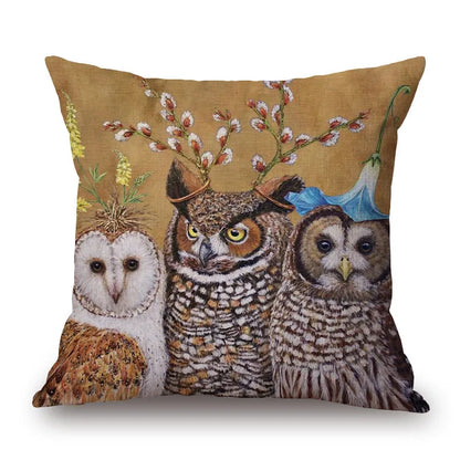 Animal Cushion Cover Squirrel Bird Bear Fox 45cm