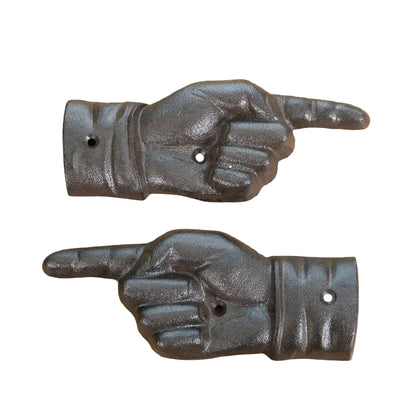 Vintage Cast Iron Pointing Finger Wall Sign | Left & Right Direction Decor